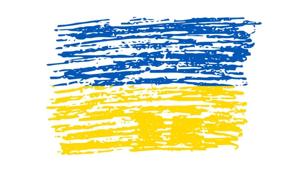 Bandera Nacional Ucraniana Estilo Grunge Dibujado Por Bandera Pluma Ucrania — Archivo Imágenes Vectoriales