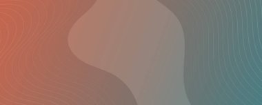 Dalga çizgileri olan modern renkli bir arkaplan. Yeşil ve turuncu geometrik soyut sunum arkaplanı. Vektör illüstrasyonu