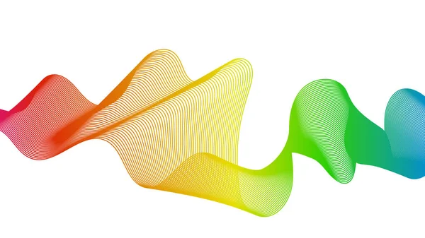 白い背景にカラフルな波のグラデーションラインを持つ抽象的な背景 現代の技術的背景 波のデザイン ベクターイラスト — ストックベクタ