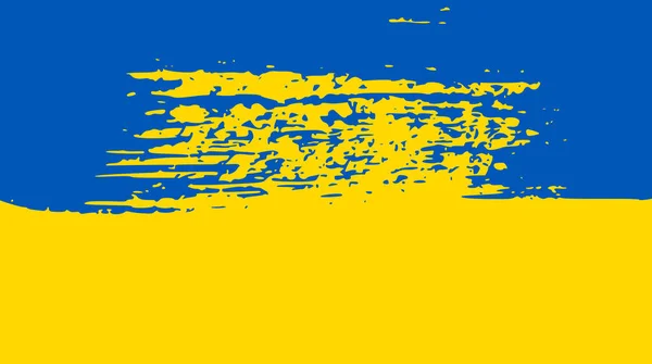 Bandiera Nazionale Ucraina Stile Grunge Dipinto Con Una Bandiera Pennellata — Vettoriale Stock