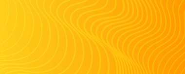 Dalga çizgileri olan modern renkli bir arkaplan. Sarı geometrik soyut sunum arkaplanı. Vektör illüstrasyonu