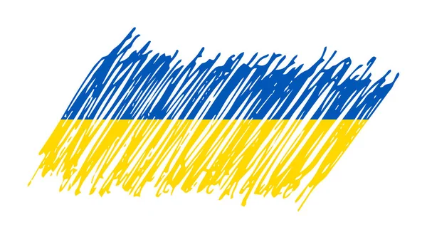 Bandeira Nacional Ucraniana Estilo Grunge Desenhado Por Caneta Bandeira Ucrânia — Vetor de Stock