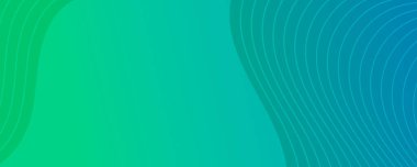 Dalga çizgileri olan modern renkli bir arkaplan. Yeşil geometrik soyut sunum arkaplanı. Vektör illüstrasyonu
