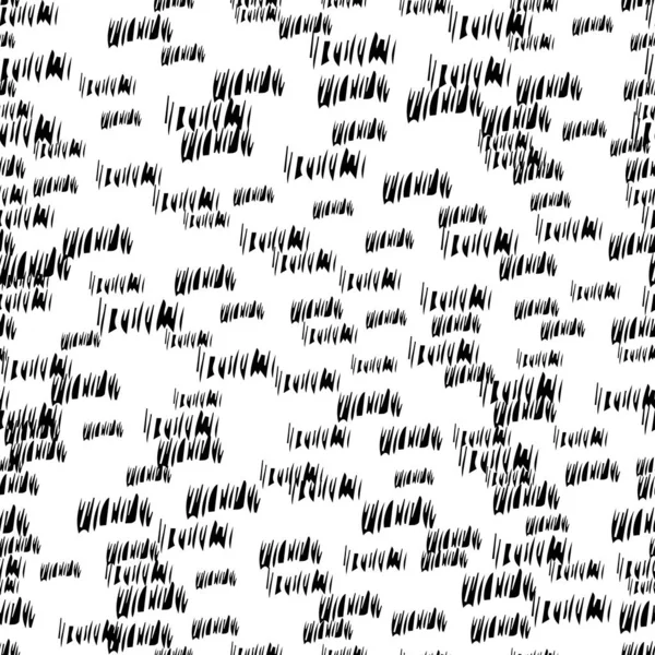 Beyaz arka planda soyut şekillerde siyah kalem fırça darbeleriyle kusursuz desen. Vektör illüstrasyonu