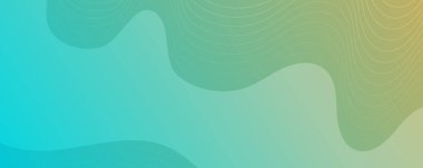 Dalga çizgileri olan modern renkli bir arkaplan. Yeşil geometrik soyut sunum arkaplanı. Vektör illüstrasyonu