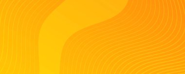 Dalga çizgileri olan modern renkli bir arkaplan. Sarı geometrik soyut sunum arkaplanı. Vektör illüstrasyonu