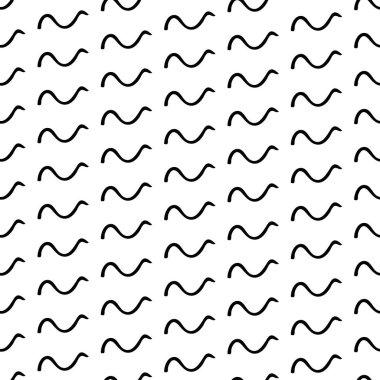 Siyah çizim elli kusursuz desen beyaz arkaplana karalamalı şekil çizmiş. Soyut grunge dokusu. Vektör illüstrasyonu