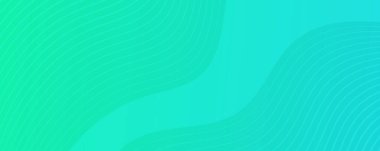 Dalga çizgileri olan modern renkli bir arkaplan. Yeşil geometrik soyut sunum arkaplanı. Vektör illüstrasyonu