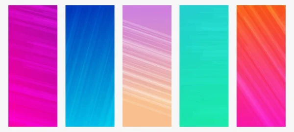 Conjunto Cinco Modernos Fondos Degradados Colores Con Líneas Brillantes Fondos — Vector de stock