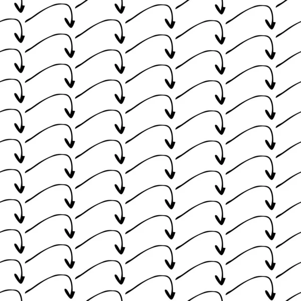 Motif Sans Couture Avec Des Flèches Gribouillées Noires Dessinées Main — Image vectorielle