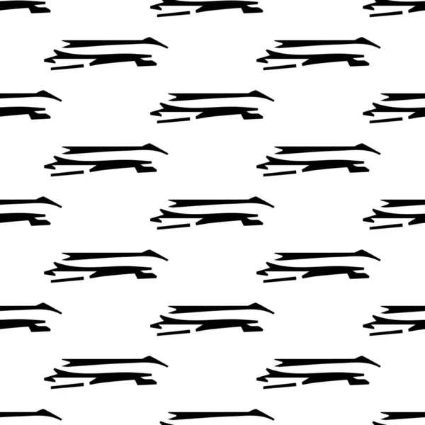 Απρόσκοπτη Μοτίβο Μαύρο Σκίτσο Χέρι Που Squiggle Σχήμα Λευκό Φόντο — Διανυσματικό Αρχείο