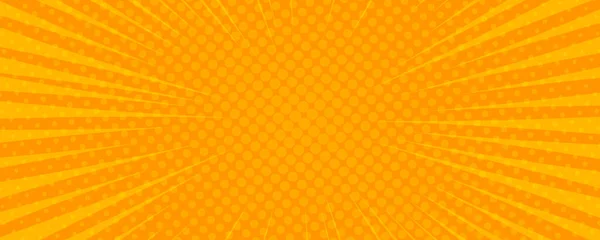 空のスペースでポップアートスタイルでオレンジ漫画の本のページの背景 ドット ハーフトーン効果テクスチャのテンプレート ベクターイラスト — ストックベクタ