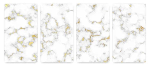 Gold Marmor Textur Hintergrund Set Von Vier Abstrakten Kulissen Aus — Stockvektor