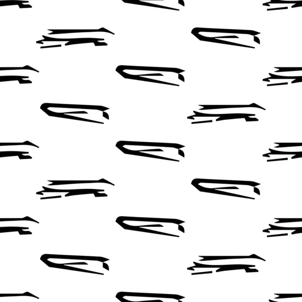 Modèle Sans Couture Avec Croquis Noir Dessiné Main Forme Tortillement — Image vectorielle