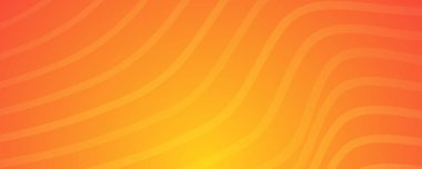 Dalga çizgileri olan modern turuncu eğimli arka planlar. Başlık pankartı. Parlak geometrik soyut sunum arkaplanları. Vektör illüstrasyonu