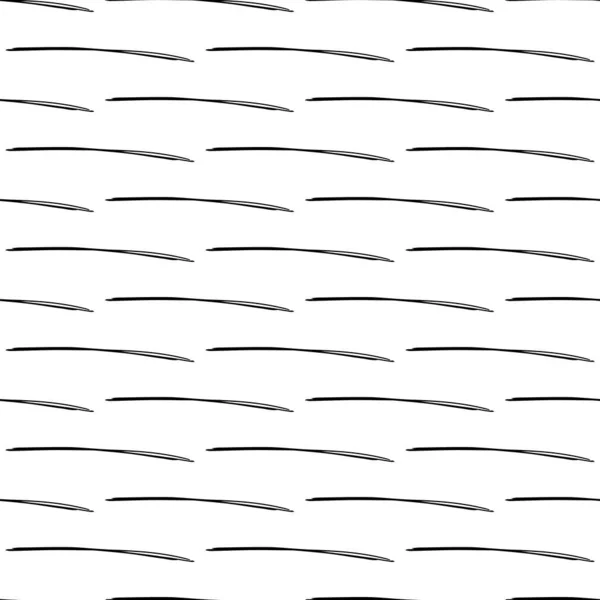 Seamless Pattern Black Pencil Brushstrokes Abstract Shapes White Background Vector — Stock Vector