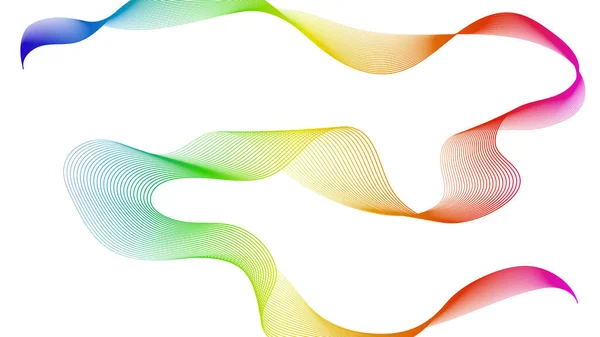 Abstrakter Hintergrund Mit Bunten Wellenverlaufslinien Auf Weißem Hintergrund Moderne Technik — Stockvektor