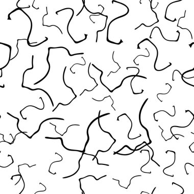 Siyah çizim elli kusursuz desen beyaz arkaplana karalamalı şekil çizmiş. Soyut grunge dokusu. Vektör illüstrasyonu