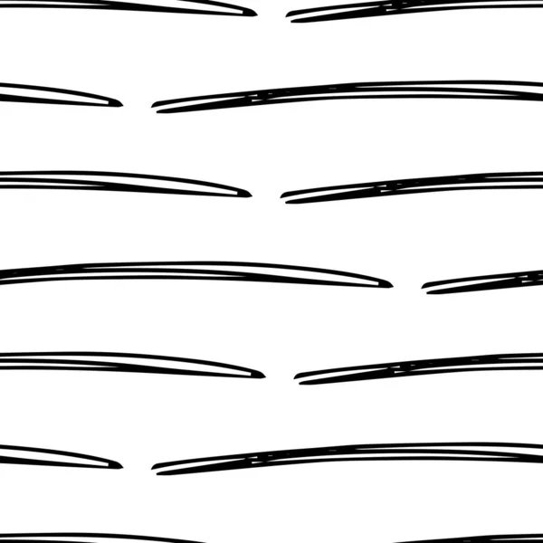 Безшовний Візерунок Чорними Пензликами Олівців Абстрактних Формах Білому Тлі Векторні — стоковий вектор