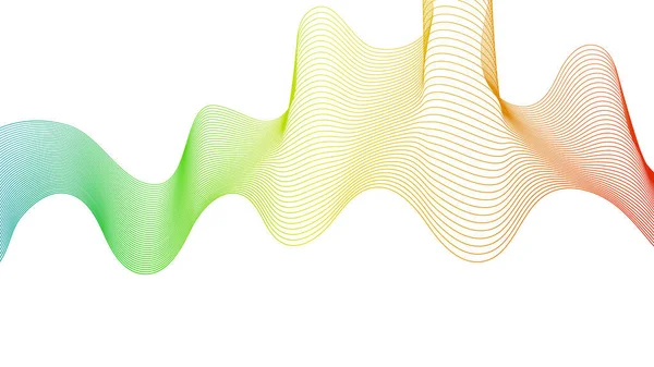 Beyaz zemin üzerinde renkli dalga gradyan çizgileri olan soyut arkaplan. Modern teknoloji arka planı, dalga tasarımı. Vektör illüstrasyonu