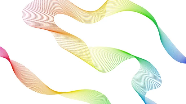 Абстрактний Фон Різнокольоровими Хвильовими Градієнтними Лініями Білому Тлі Сучасні Технології — стоковий вектор
