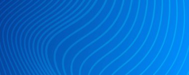 Dalga çizgileri olan modern mavi eğimli arka planlar. Başlık pankartı. Parlak geometrik soyut sunum arkaplanları. Vektör illüstrasyonu