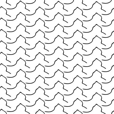 Siyah çizim elli kusursuz desen beyaz arkaplana karalamalı şekil çizmiş. Soyut grunge dokusu. Vektör illüstrasyonu