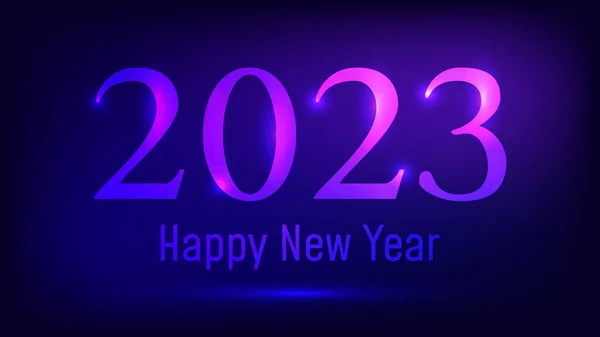 2023 Feliz Ano Novo Fundo Néon Cenário Néon Abstrato Com —  Vetores de Stock