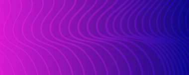 Dalga çizgileri olan modern mor eğimli arka planlar. Başlık pankartı. Parlak geometrik soyut sunum arkaplanları. Vektör illüstrasyonu