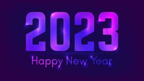 2023 Happy New Year Neon Background Abstract Neon Backdrop Lights — Stock Vector