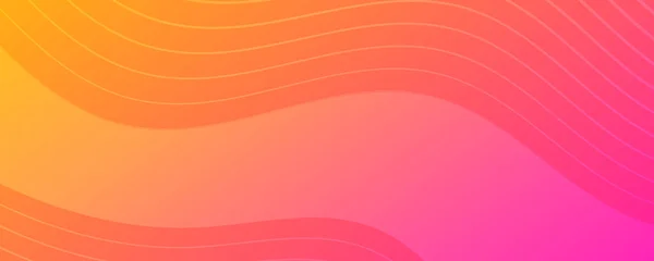Moderne Orangefarbene Farbverläufe Mit Wellenlinien Kopfbanner Helle Geometrisch Abstrakte Präsentationskulissen — Stockvektor