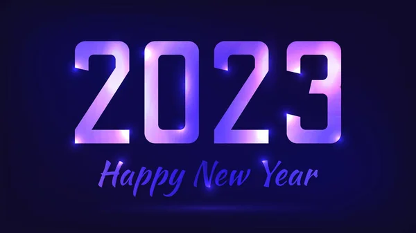 2023 Happy New Year Neon Background Abstract Neon Backdrop Lights —  Vetores de Stock