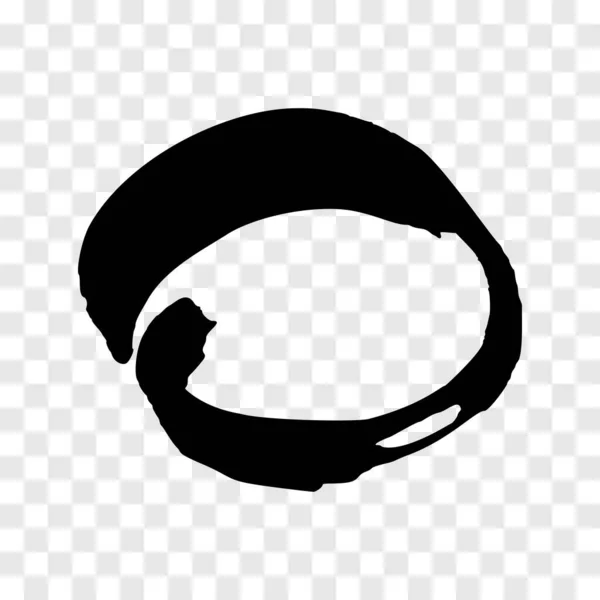Μαύρο Grunge Πινέλο Εγκεφαλικό Επεισόδιο Κυκλική Μορφή Χρωματισμένο Μελάνι Κύκλο — Διανυσματικό Αρχείο