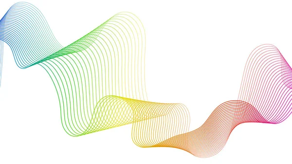 Beyaz zemin üzerinde renkli dalga gradyan çizgileri olan soyut arkaplan. Modern teknoloji arka planı, dalga tasarımı. Vektör illüstrasyonu