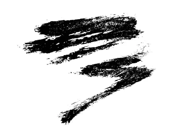 Zwarte Penseelstreek Handgetekende Inktvlek Geïsoleerd Witte Achtergrond Vectorillustratie — Stockvector