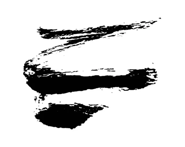 Чорний Штрих Пензля Рука Намальована Пляма Чорнила Ізольована Білому Тлі — стоковий вектор