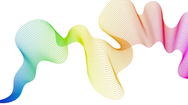 Beyaz zemin üzerinde renkli dalga gradyan çizgileri olan soyut arkaplan. Modern teknoloji arka planı, dalga tasarımı. Vektör illüstrasyonu