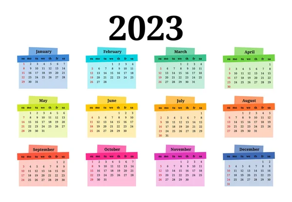 2023年在白色背景上被隔离 周日到周一 业务模板 矢量说明 — 图库矢量图片