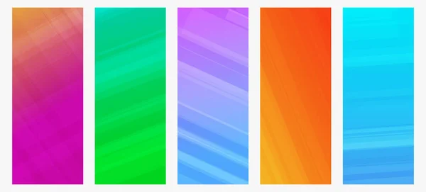 Çizgileri Olan Beş Modern Renkli Arkaplan Seti Parlak Geometrik Soyut — Stok Vektör