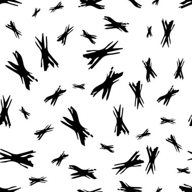 Elle çizilmiş çapraz sembollü kusursuz desen. Beyaz arka planda siyah çizim işareti. Vektör illüstrasyonu