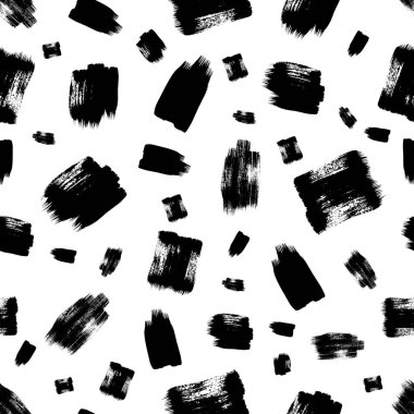 Koyu elle çizilmiş kusursuz desen beyaz arka planda karalama lekesi. Soyut grunge dokusu. Vektör illüstrasyonu