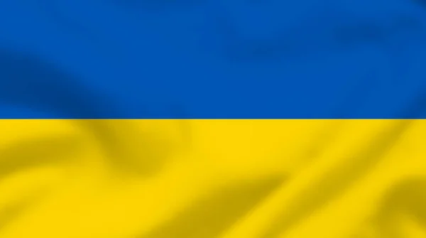 Ukrainas Nationella Flagga Vifta Med Ukrainas Flagga Vektorillustration — Stock vektor