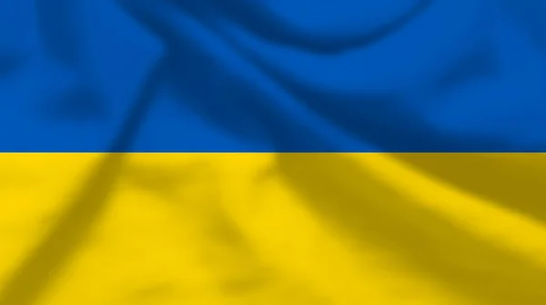 Ukrainas Nationella Flagga Vifta Med Ukrainas Flagga Vektorillustration — Stock vektor