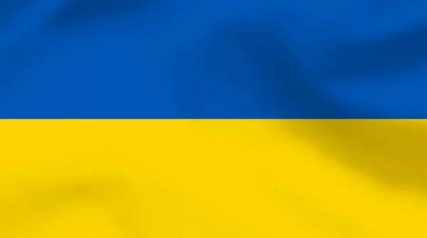 Bandiera Nazionale Ucraina Sventolando Bandiera Dell Ucraina Illustrazione Vettoriale — Vettoriale Stock