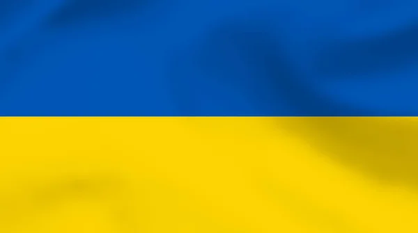 Ukrainas Nationella Flagga Vifta Med Ukrainas Flagga Vektorillustration — Stock vektor