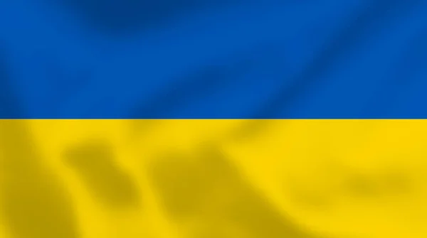 Ukrainas Nationella Flagga Vifta Med Ukrainas Flagga Vektorillustration — Stock vektor