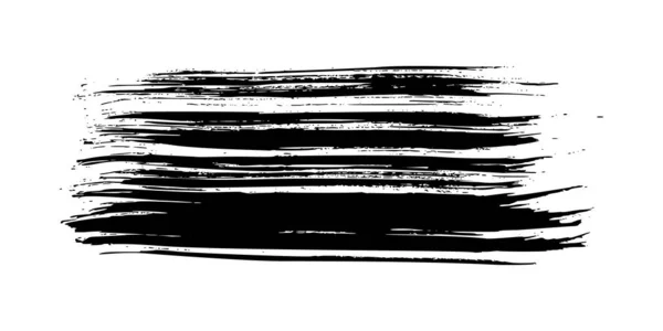 Siyah Fırça Darbesi Çizimi Mürekkep Lekesi Beyaz Arka Planda Izole — Stok Vektör
