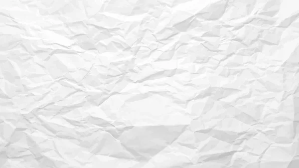 White Lean Crumpled Paper Background Horizontal Crumpled Empty Paper Template — Vector de stock