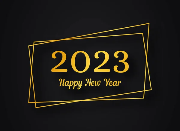 2023 Szczęśliwego Nowego Roku Złoto Geometryczne Wielokątne Tło Złota Geometryczna — Wektor stockowy