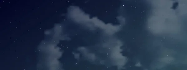 Céu Noturno Com Nuvens Muitas Estrelas Fundo Abstrato Natureza Com — Vetor de Stock